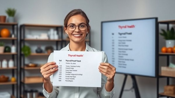 Foods to improve thyroid health presented in a modern studio.