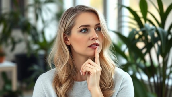 Woman sharing tips to heal your thyroid in a lush indoor setting