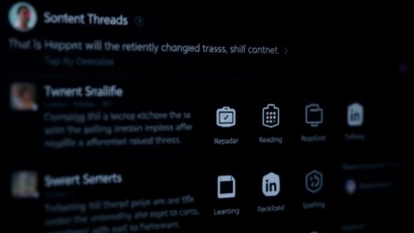 Threads content sharing feature interface with icons and text.
