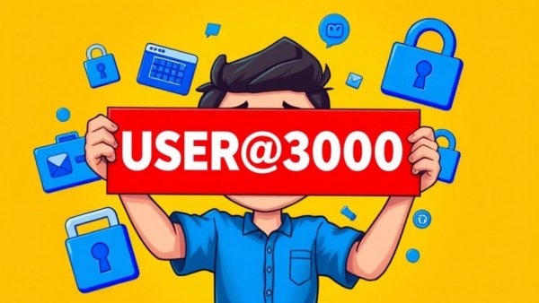 Bright graphic of person with red sign showing username and privacy symbols, local business reviews context.