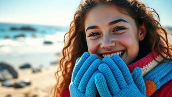 Woman in safety vest smiling outdoors, tips for anxiety management.