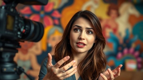 Confident woman discussing when to stop drinking water before bed.