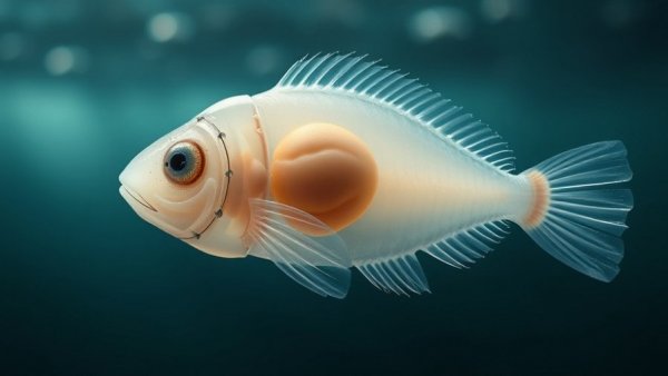 Atlantic halibut embryo in early developmental stage.