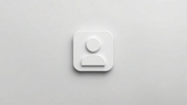 Minimalistic user icon with gray background.