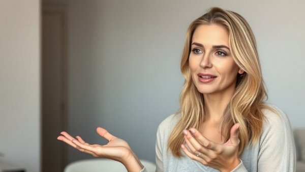 Woman discussing daily habits for better health indoors.