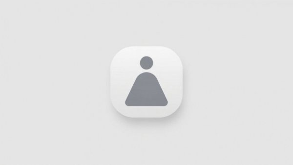 Minimalist gray icon representing a person