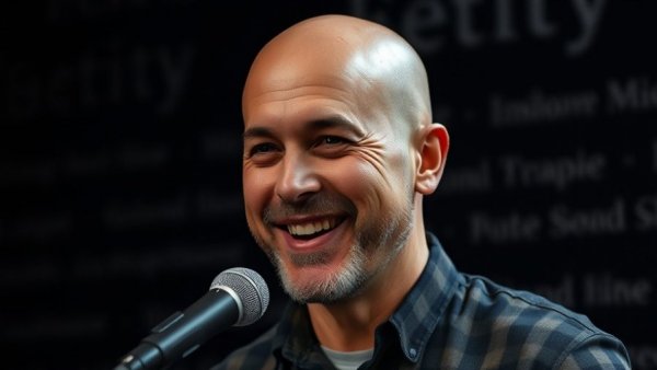 Bald man discussing high apoB levels and longevity on a podcast.