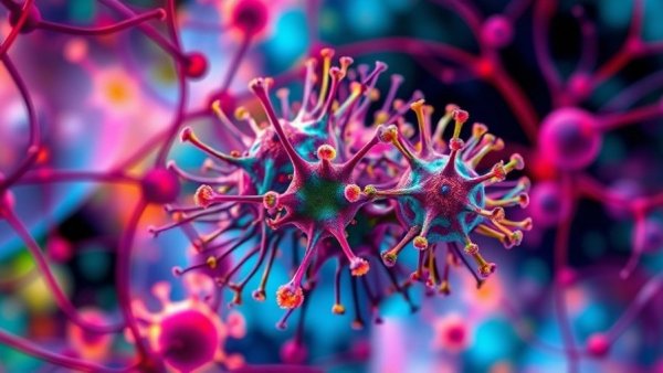 Abstract illustration of microglia response for retinal health