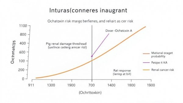 Graph showing effects of Ochratoxin A on pigs and rats risk metrics.