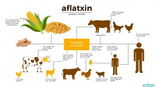 Diagram showing aflatoxin concerns in food supply.