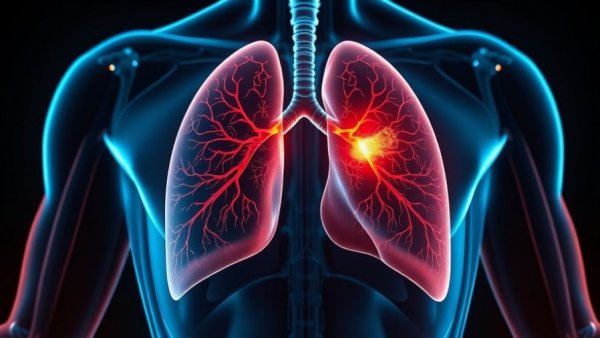 Illustration of thymus gland in lungs highlighting mRNA technology's role.