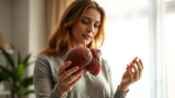 Does fasting detox the liver: Educator with liver model.