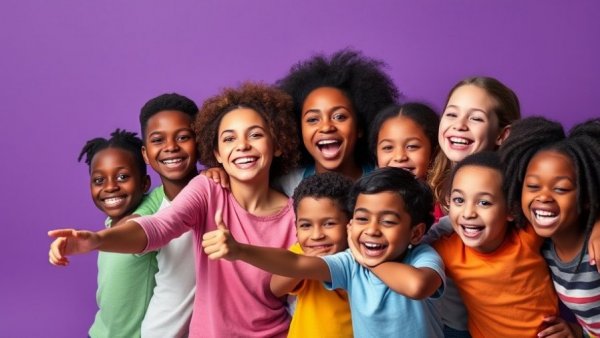 Tips for Kids to Sleep Better: Smiling woman with joyful kids celebrating.