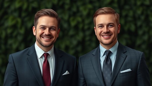 Two men discussing habits and environment, longevity concept.