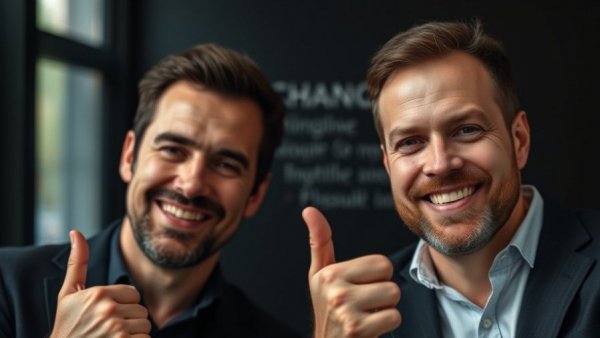 Two smiling men discussing changes, promoting healthy lifestyle habits for longevity.
