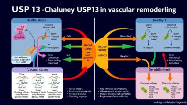 USP13 vascular remodeling diagram explaining VSMC transition.
