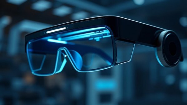 AR shift in digital marketing displayed through advanced AR glasses.