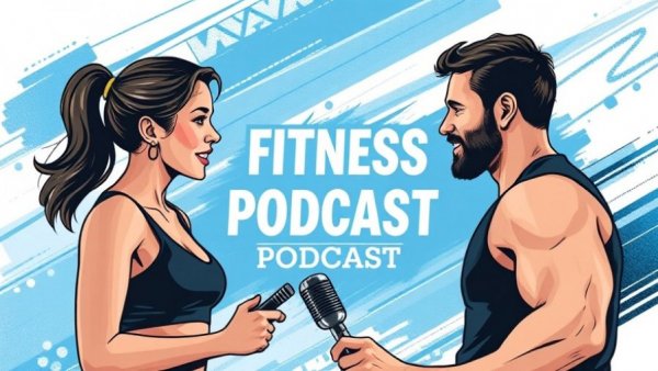 Podcast cover on balancing strength and cardio featuring two speakers.