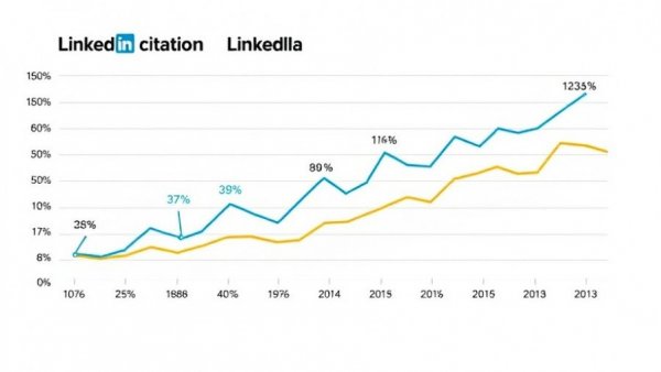 Line graph showing trends in LinkedIn citations for marketing.
