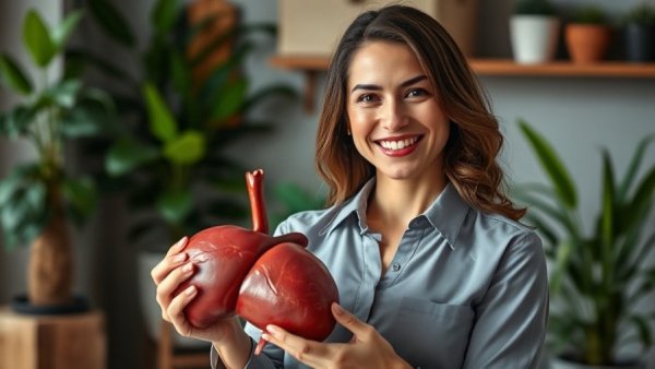 Where Real Liver Detox Starts: Woman holding liver model indoors.