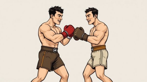 Cartoon illustration of vintage boxers labeled aeo and seo fighting; local business marketing.