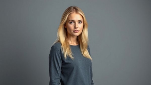 Calm blonde woman emphasizing importance of sleep for longevity.