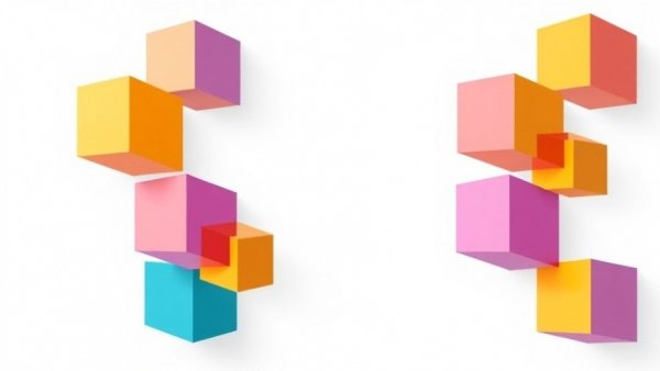 Colorful geometric cubes representing plasmalogen supplementation cognitive health.