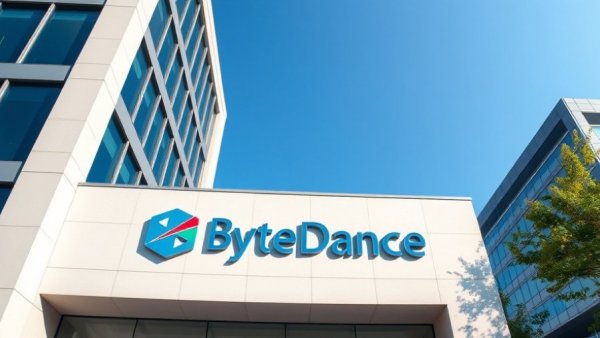 ByteDance logo on modern building, marketing tools for SMBs
