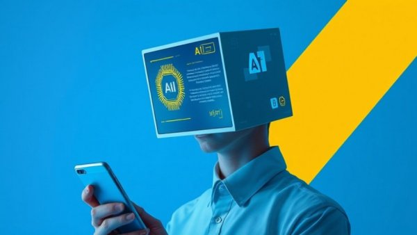 Agentic AI Optimization concept with AI-themed surreal art