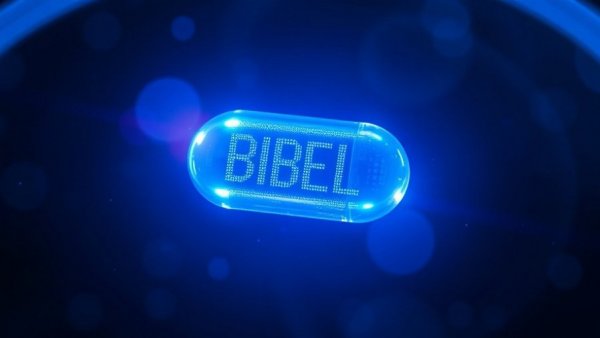 Futuristic depiction of senolytic therapies with glowing blue pill.