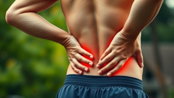 Athlete with back pain highlighting how FGF21 combats disc degeneration.