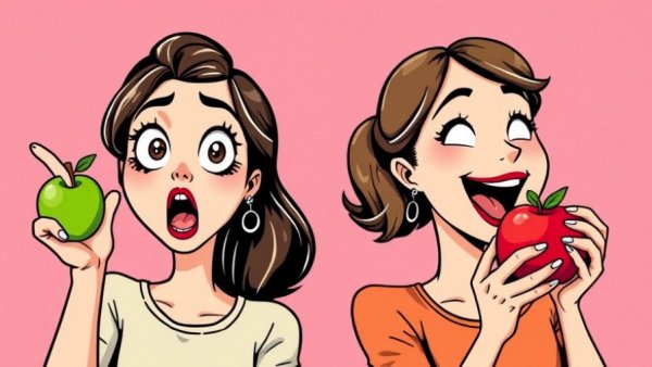 Animated women illustrating clean your arteries fast nutrition concept.