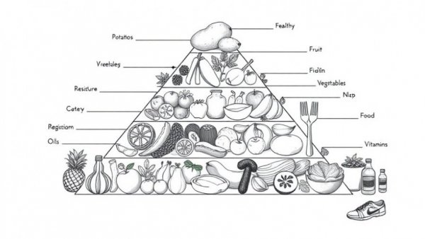 Healthy eating pyramid highlighting potatoes, emphasizing moderation and diabetes risk.