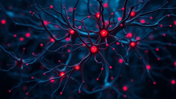 APOE4 neuron excitability visualized through active glowing neurons.