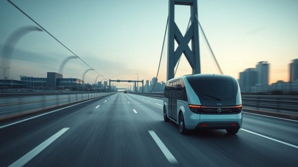 Bezos-backed EV startup Slate Auto electric truck on highway at dusk.