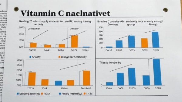 Scientific chart on Vitamin C supplements' impact on anxiety.