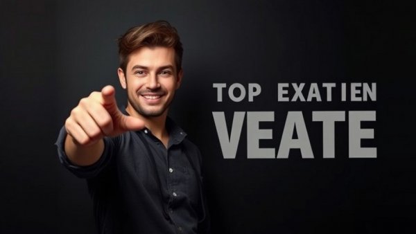 Local business marketing strategies with a confident young man pointing at bold text.