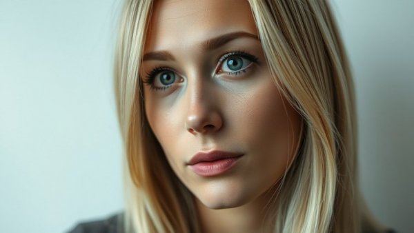 Truth About HRT: Thoughtful blonde woman in close-up.