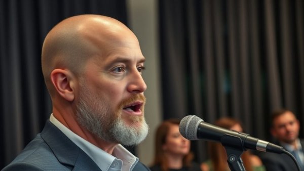 Speaker discussing best marketing tools for SMBs at a conference.