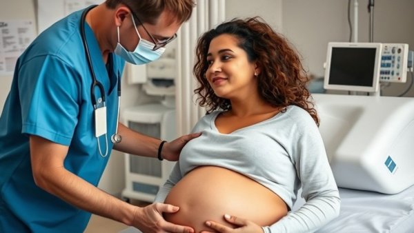 Pregnant woman receiving medical care related to maternal syphilis increase.