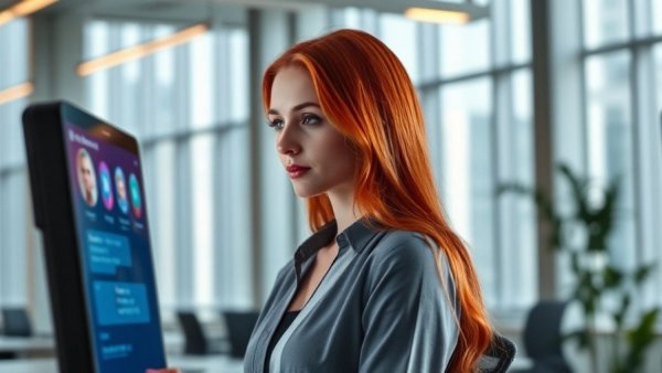 Local business marketing with AI in a modern office setting.