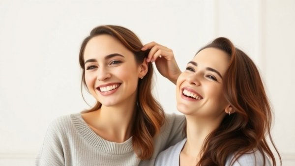 Playful hair styling moment promoting longevity indoors.