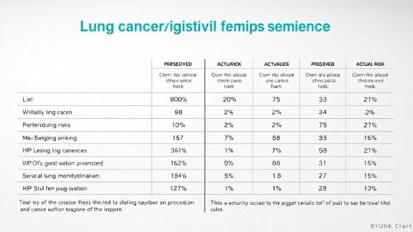 Comparison graph on smoking risk and lung cancer