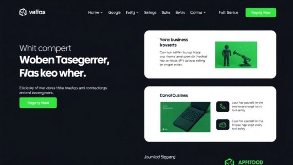 Website interface highlighting small business branding tips with AI focus.
