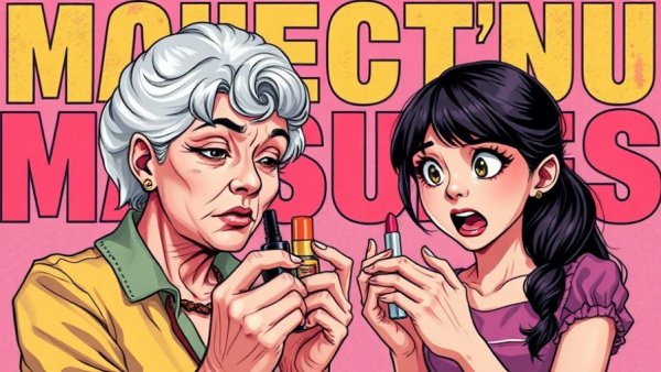 Concern about cosmetics safety with a surprised reaction.