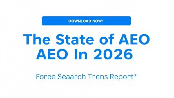 Text: Download report on AI search trends 2026