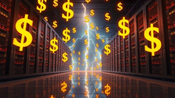 Snowflake AWS deal AI CPU chips visual with dollar signs and servers.