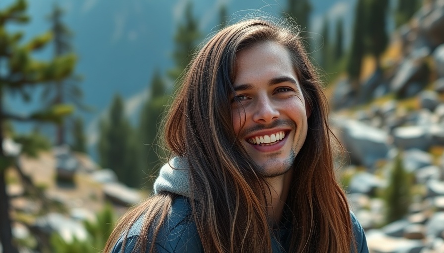 Person enjoying nature, local business marketing background.