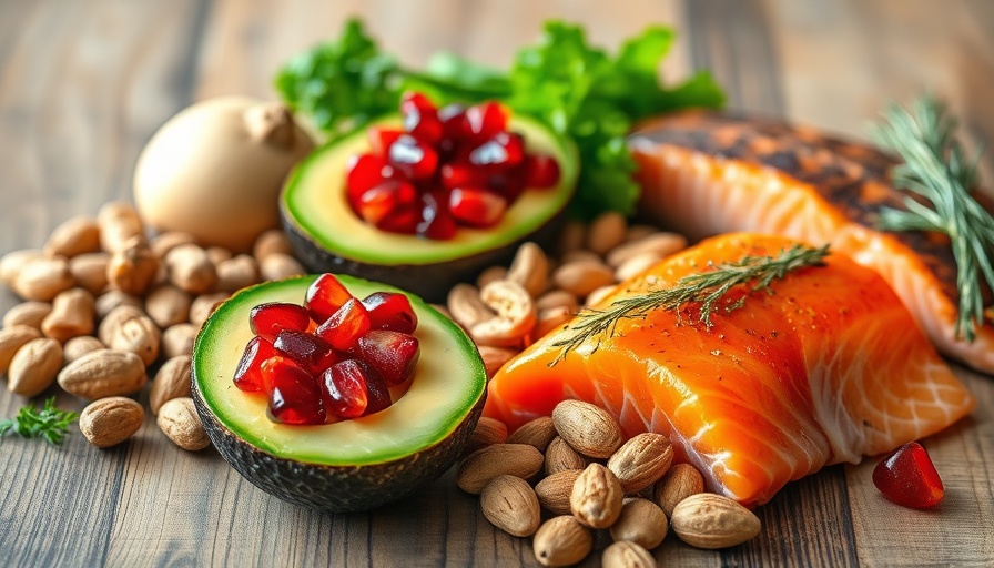 Vibrant display of fresh foods for energy sufficiency