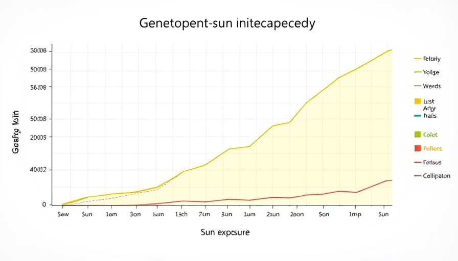 Gene-sun exposure interactions graph showing genetic effects on skin aging